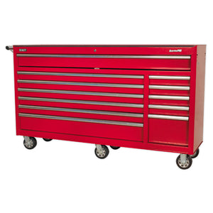 Sealey Rollcab 12 Drawer Heavy-Duty Ball-Bearing Slides Red (AP6612)