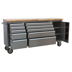 Sealey Mobile Stainless Steel Tool Cabinet 10 Drawer & Cupboard