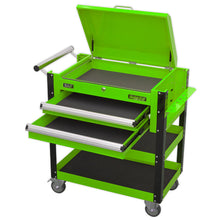 Load image into Gallery viewer, Sealey Heavy-Duty Mobile Tool &amp; Parts Trolley - 2 Drawers &amp; Lockable Top - Green
