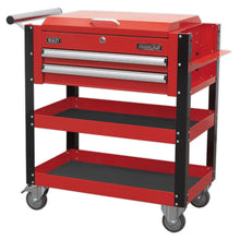 Load image into Gallery viewer, Sealey Heavy-Duty Mobile Tool &amp; Parts Trolley - 2 Drawers &amp; Lockable Top - Red
