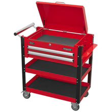 Load image into Gallery viewer, Sealey Heavy-Duty Mobile Tool &amp; Parts Trolley - 2 Drawers &amp; Lockable Top - Red
