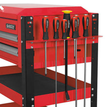 Load image into Gallery viewer, Sealey Heavy-Duty Mobile Tool &amp; Parts Trolley - 2 Drawers &amp; Lockable Top - Red
