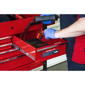 Sealey Heavy-Duty Mobile Tool & Parts Trolley - 5 Drawers & Lockable Top - Red