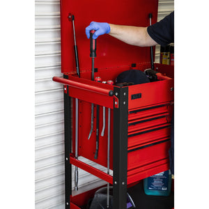 Sealey Heavy-Duty Mobile Tool & Parts Trolley - 5 Drawers & Lockable Top - Red