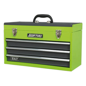 Sealey Toolchest 3 Drawer Portable, Ball-Bearing Slides - Green/Grey