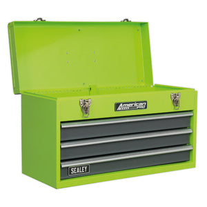 Sealey Portable Toolchest 3 Drawer Ball-Bearing Slides - Hi-Vis & 93pc Tool Kit