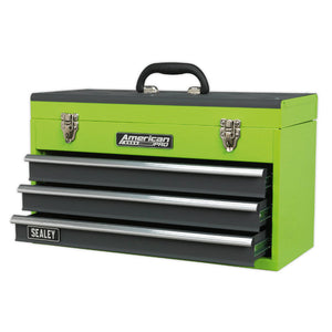 Sealey Toolchest 3 Drawer Portable, Ball-Bearing Slides - Green/Grey