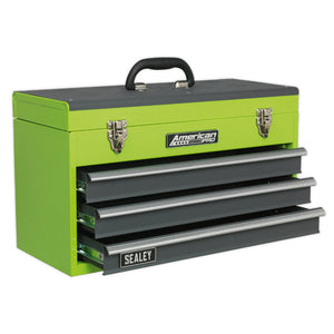 Sealey Toolchest 3 Drawer Portable, Ball-Bearing Slides - Green/Grey