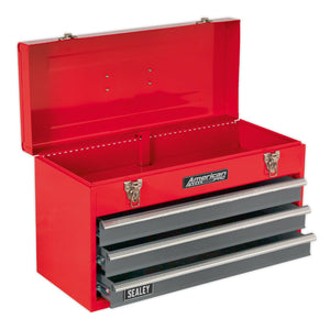 Sealey Toolchest 3 Drawer Portable, Ball-Bearing Slides - Red/Grey