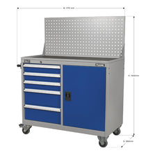 Load image into Gallery viewer, Sealey Industrial Mobile Workstation 5 Drawer &amp; 1 Shelf Locker
