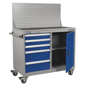 Sealey Industrial Mobile Workstation 5 Drawer & 1 Shelf Locker