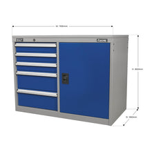 Load image into Gallery viewer, Sealey Industrial Cabinet/Workstation 5 Drawer &amp; 1 Shelf Locker
