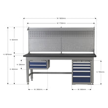 Load image into Gallery viewer, Sealey 1.8m Complete Industrial Workstation &amp; Cabinet Combo
