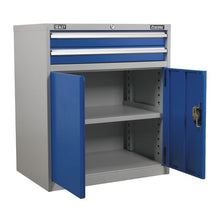 Load image into Gallery viewer, Sealey Industrial Cabinet 2 Drawer &amp; 1 Shelf Double Locker
