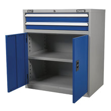 Load image into Gallery viewer, Sealey Industrial Cabinet 2 Drawer &amp; 1 Shelf Double Locker
