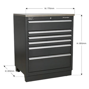 Sealey Modular Floor Cabinet 6 Drawer 775mm Heavy-Duty