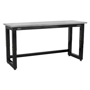 Sealey Steel Adjustable Workbench, Stainless Steel Worktop 1830mm - Heavy-Duty