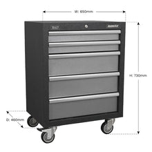 Load image into Gallery viewer, Sealey Modular 5 Drawer Mobile Cabinet 650mm
