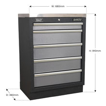 Load image into Gallery viewer, Sealey Modular 5 Drawer Cabinet 680mm
