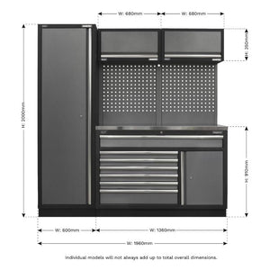 Sealey Superline PRO 1.96M Storage System - Stainless Steel Worktop (APMSSTACK09SS)