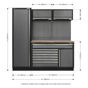 Sealey Superline PRO 1.96M Storage System - Pressed Wood Worktop (APMSSTACK09W)