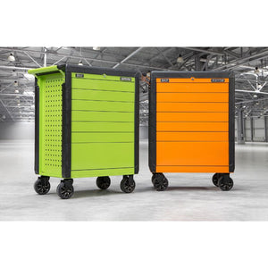 Sealey Rollcab 7 Drawer Push-To-Open - Hi-Vis Green