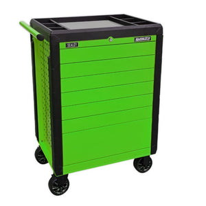 Sealey Rollcab 7 Drawer Push-To-Open - Hi-Vis Green