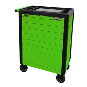 Sealey Rollcab 7 Drawer Push-To-Open - Hi-Vis Green