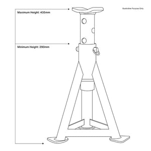 Sealey Axle Stands (Pair) 3 Tonne Capacity per Stand - Yellow