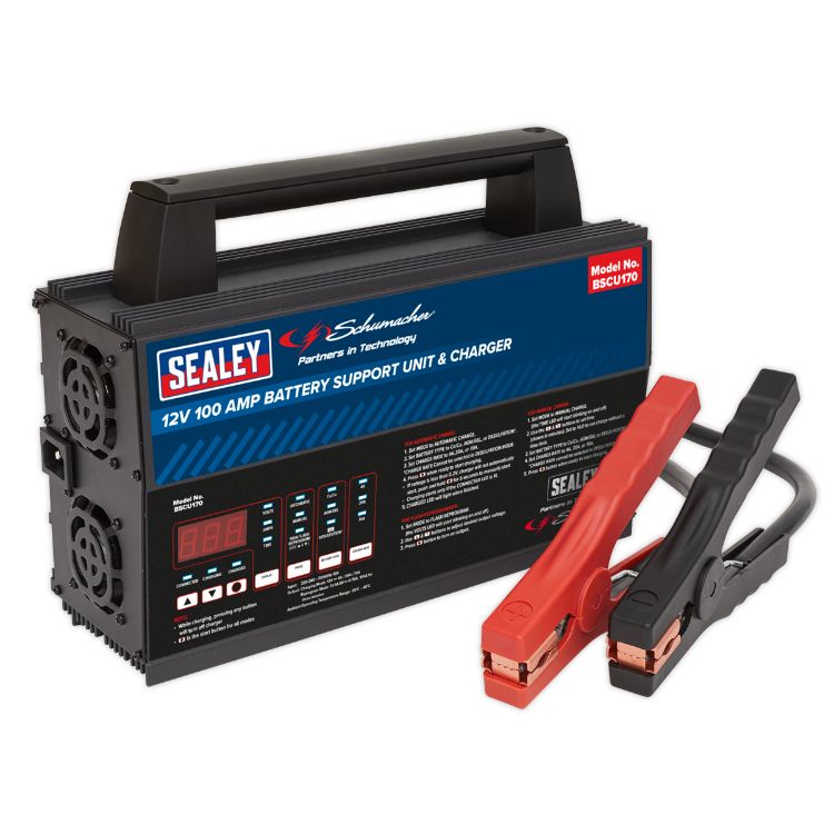 Sealey Schumacher Battery Support Unit & Charger - 12V 100A