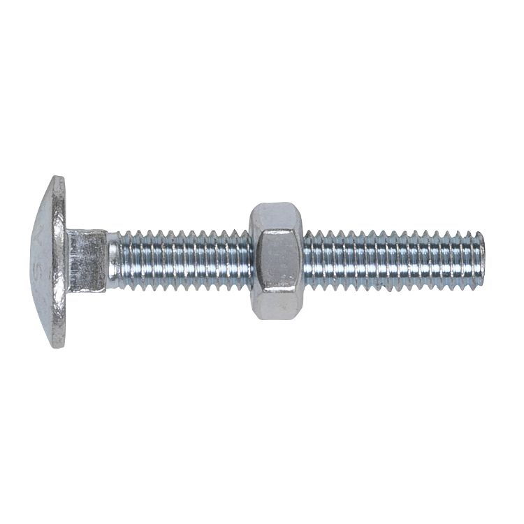 Sealey Coach Bolt & Nut DIN 603 - M6 x 40mm Zinc - Pack of 100