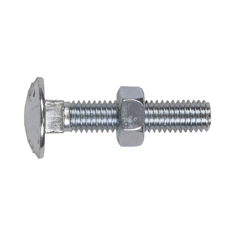 Sealey Coach Bolt & Nut DIN 603 - M8 x 40mm Zinc - Pack of 50