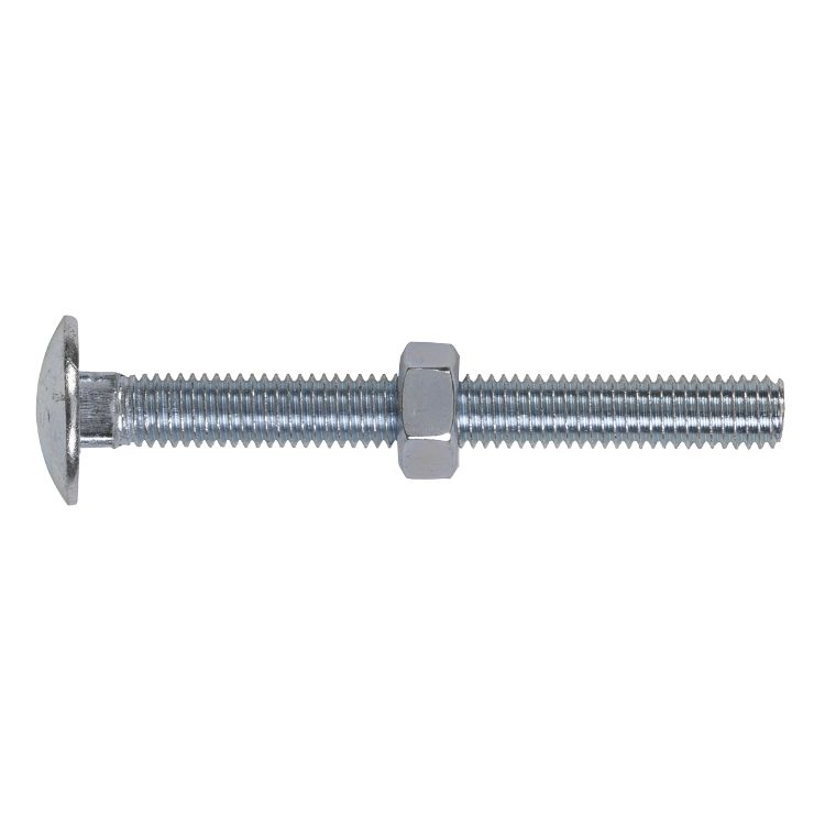 Sealey Coach Bolt & Nut DIN 603 - M8 x 75mm Zinc - Pack of 50