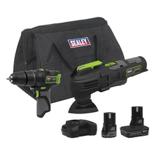 Load image into Gallery viewer, Sealey 2 x 10.8V SV10.8 Series Combi Drill &amp; Multi Tool Kit
