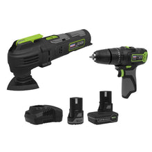 Load image into Gallery viewer, Sealey 2 x 10.8V SV10.8 Series Combi Drill &amp; Multi Tool Kit
