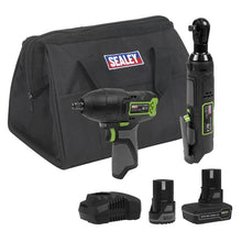 Load image into Gallery viewer, Sealey 2 x 10.8V SV10.8 Series Impact Wrench &amp; Ratchet Wrench Kit
