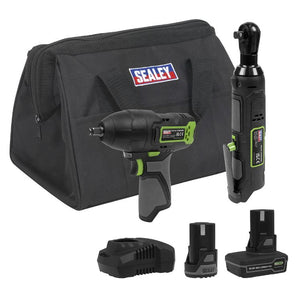 Sealey 2 x 10.8V SV10.8 Series Impact Wrench & Ratchet Wrench Kit