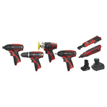 Load image into Gallery viewer, Sealey 6 x 12V SV12 Series Cordless Power Tool Combo Kit
