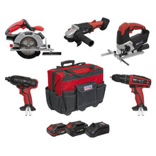 Load image into Gallery viewer, Sealey 5 x 20V SV20 Series Cordless 5 Tool Combo Kit - 2 Batteries
