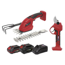 Load image into Gallery viewer, Sealey 2 x 20V SV20 Series Gardening/Pruning Cleaning Combo Kit
