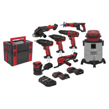 Load image into Gallery viewer, Sealey 8 x 20V SV20 Series Cordless Tool Combo - 4 Batteries
