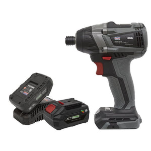 Sealey Brushless Impact Driver Kit 1/4" Hex 20V SV20 Series - 2 Batteries