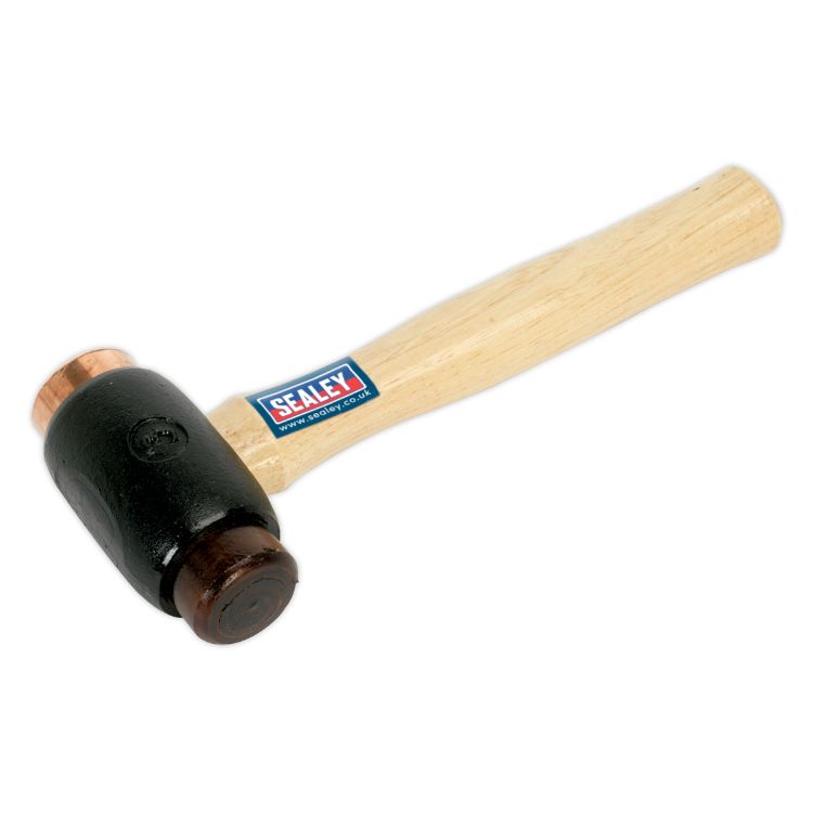 Sealey Copper/Rawhide Faced Hammer 3.5lb - Hickory Shaft (Premier)