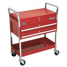 Load image into Gallery viewer, Sealey Trolley 2-Level Heavy-Duty, Lockable Top &amp; 2 Drawers
