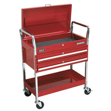 Load image into Gallery viewer, Sealey Trolley 2-Level Heavy-Duty, Lockable Top &amp; 2 Drawers
