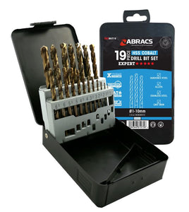 Abracs 19pc Cobalt M35 HSS Drill Bit Kit