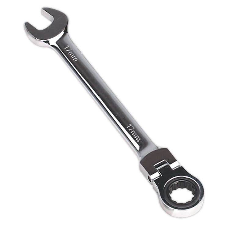 Sealey Flexi-Head Ratchet Combination Spanner 17mm (Premier)