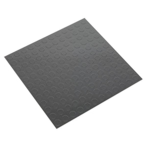 Sealey Vinyl Floor Tile, Peel & Stick Backing - Silver Coin - Pack of 16