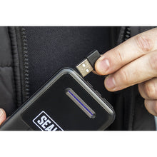 Load image into Gallery viewer, Sealey 5V Heated Rain Jacket - Small, Power Bank
