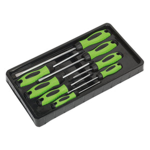 Sealey Screwdriver Set 8pc - Hi-Vis Green (Premier)